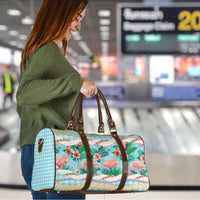 Flamingo Hawaii Summer Travel Bag Hawaiian Lei Pakala Motifs Tropical Style