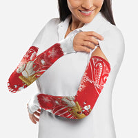 New Zealand Christmas In July Personalised Arm Sleeves Funny Santa Sheep Meri Kirihimete Red LT14 - Polynesian Pride