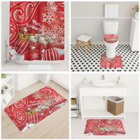 New Zealand Christmas In July Bathroom Set Funny Santa Sheep Meri Kirihimete Red LT14 - Polynesian Pride