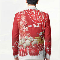 New Zealand Christmas In July Personalised Blazer Funny Santa Sheep Meri Kirihimete Red LT14 - Polynesian Pride