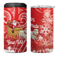 New Zealand Christmas In July Personalised 4 in 1 Can Cooler Tumbler Funny Santa Sheep Meri Kirihimete Red LT14 One Size: 16 oz Red - Polynesian Pride