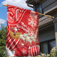 New Zealand Christmas In July Garden Flag Funny Santa Sheep Meri Kirihimete Red LT14 - Polynesian Pride