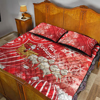 New Zealand Christmas In July Quilt Bed Set Funny Santa Sheep Meri Kirihimete Red LT14 - Polynesian Pride