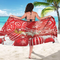 New Zealand Christmas In July Sarong Funny Santa Sheep Meri Kirihimete Red LT14 - Polynesian Pride