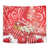 New Zealand Christmas In July Tapestry Funny Santa Sheep Meri Kirihimete Red LT14 - Polynesian Pride