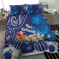 New Zealand Christmas In July Bedding Set Funny Santa Sheep Meri Kirihimete Blue LT14 - Polynesian Pride