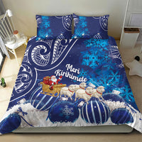 New Zealand Christmas In July Bedding Set Funny Santa Sheep Meri Kirihimete Blue LT14 - Polynesian Pride