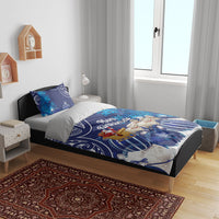 New Zealand Christmas In July Bedding Set Funny Santa Sheep Meri Kirihimete Blue LT14 - Polynesian Pride