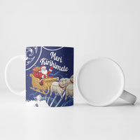 New Zealand Christmas In July Personalised Ceramic Mug Funny Santa Sheep Meri Kirihimete Blue LT14 - Polynesian Pride