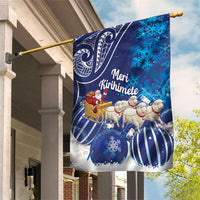 New Zealand Christmas In July Garden Flag Funny Santa Sheep Meri Kirihimete Blue LT14 House Flag Blue - Polynesian Pride