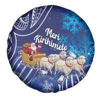 New Zealand Christmas In July Spare Tire Cover Funny Santa Sheep Meri Kirihimete Blue LT14 - Polynesian Pride