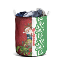 Meri Kirihimete New Zealand Laundry Basket Cute Santa NZ Animals and Pohutukawa LT14 - Polynesian Pride