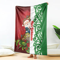 Meri Kirihimete New Zealand Blanket Cute Santa NZ Animals and Pohutukawa LT14 - Polynesian Pride