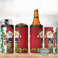 Meri Kirihimete New Zealand Personalised 4 in 1 Can Cooler Tumbler Cute Santa NZ Animals and Pohutukawa LT14 - Polynesian Pride