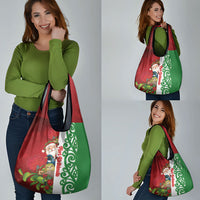 Meri Kirihimete New Zealand Grocery Bag Cute Santa NZ Animals and Pohutukawa LT14 - Polynesian Pride