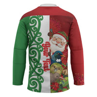 Meri Kirihimete New Zealand Personalised Hockey Jersey Cute Santa NZ Animals and Pohutukawa LT14 - Polynesian Pride