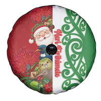 Meri Kirihimete New Zealand Spare Tire Cover Cute Santa NZ Animals and Pohutukawa LT14 - Polynesian Pride