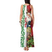 Meri Kirihimete New Zealand Personalised Tank Maxi Dress Cute Santa NZ Animals and Pohutukawa LT14 - Polynesian Pride