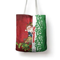 Meri Kirihimete New Zealand Tote Bag Cute Santa NZ Animals and Pohutukawa LT14 - Polynesian Pride