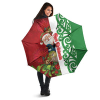 Meri Kirihimete New Zealand Umbrella Cute Santa NZ Animals and Pohutukawa LT14 - Polynesian Pride