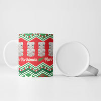New Zealand Christmas In July Ceramic Mug Meri Kirihimete Hei Tiki Taniko Motifs Seamless LT14 - Polynesian Pride