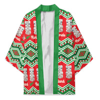 New Zealand Christmas In July Kimono Meri Kirihimete Hei Tiki Taniko Motifs Seamless LT14 Unisex Red - Polynesian Pride