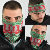 New Zealand Christmas In July Neck Gaiter Meri Kirihimete Hei Tiki Taniko Motifs Seamless LT14 - Polynesian Pride