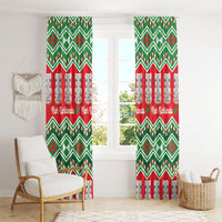 New Zealand Christmas In July Window Curtain Meri Kirihimete Hei Tiki Taniko Motifs Seamless LT14 - Polynesian Pride