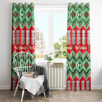 New Zealand Christmas In July Window Curtain Meri Kirihimete Hei Tiki Taniko Motifs Seamless LT14 - Polynesian Pride