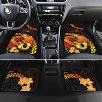 Papua New Guinea Independence Day Car Mats 50th Anniversary Papua Niu Gini Bird Of Paradise LT14 Set 4pcs Black - Polynesian Pride