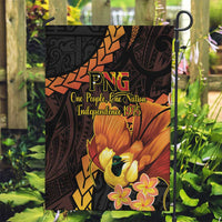 Papua New Guinea Independence Day Garden Flag 50th Anniversary Papua Niu Gini Bird Of Paradise LT14 Garden Flag Black - Polynesian Pride