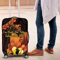 Papua New Guinea Independence Day Luggage Cover 50th Anniversary Papua Niu Gini Bird Of Paradise LT14 Black - Polynesian Pride