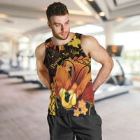 Papua New Guinea Independence Day Men Tank Top 50th Anniversary Papua Niu Gini Bird Of Paradise LT14 Black - Polynesian Pride