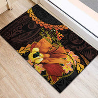 Papua New Guinea Independence Day Rubber Doormat 50th Anniversary Papua Niu Gini Bird Of Paradise LT14 - Polynesian Pride