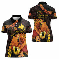 Papua New Guinea Independence Day Women Polo Shirt 50th Anniversary Papua Niu Gini Bird Of Paradise LT14