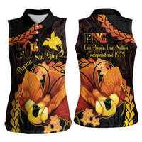 Papua New Guinea Independence Day Women Sleeveless Polo Shirt 50th Anniversary Papua Niu Gini Bird Of Paradise LT14 - Polynesian Pride