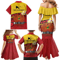 Papua New Guinea Independence Day Family Matching Mermaid Dress and Hawaiian Shirt Since 1975 Unity In Diversity LT14 - Polynesian Pride