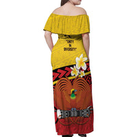 Papua New Guinea Independence Day Family Matching Off Shoulder Maxi Dress and Hawaiian Shirt Since 1975 Unity In Diversity LT14 - Polynesian Pride