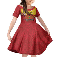 Papua New Guinea Independence Day Family Matching Tank Maxi Dress and Hawaiian Shirt Since 1975 Unity In Diversity LT14 Daughter's Dress Red - Polynesian Pride