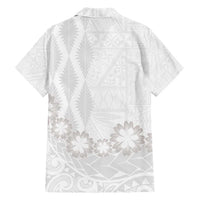 Tonga White Sunday Family Matching Long Sleeve Bodycon Dress and Hawaiian Shirt Manuia le Aso Sa o Tamaiti Heilala With Ngatu Pattern LT14 - Polynesian Pride
