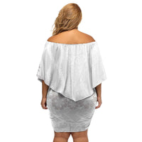 Tonga White Sunday Family Matching Off Shoulder Short Dress and Hawaiian Shirt Manuia le Aso Sa o Tamaiti Heilala With Ngatu Pattern LT14 - Polynesian Pride
