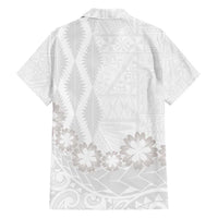 Tonga White Sunday Family Matching Short Sleeve Bodycon Dress and Hawaiian Shirt Manuia le Aso Sa o Tamaiti Heilala With Ngatu Pattern LT14 - Polynesian Pride