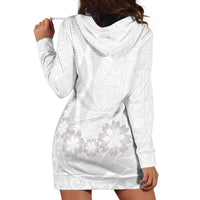 Tonga White Sunday Hoodie Dress Manuia le Aso Sa o Tamaiti Heilala With Ngatu Pattern LT14 - Polynesian Pride