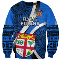 Custom Fiji Rugby Sweatshirt World Cup 2023 Go Champions Fijian Tapa Blue Version LT14 Unisex Blue - Polynesian Pride