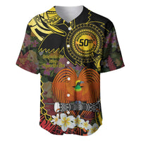 Papua New Guinea 50th Independence Anniversary Baseball Jersey Independen Stet bilong Papua Niu Gini LT14 Black - Polynesian Pride