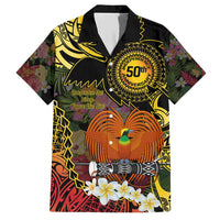 Papua New Guinea 50th Independence Anniversary Family Matching Short Sleeve Bodycon Dress and Hawaiian Shirt Independen Stet bilong Papua Niu Gini LT14 Dad's Shirt - Short Sleeve Black - Polynesian Pride