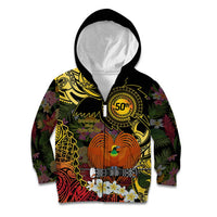 Papua New Guinea 50th Independence Anniversary Kid Hoodie Independen Stet bilong Papua Niu Gini LT14 Zip Hoodie Black - Polynesian Pride