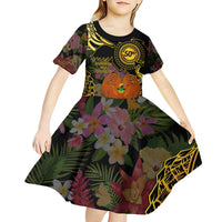 Papua New Guinea 50th Independence Anniversary Kid Short Sleeve Dress Independen Stet bilong Papua Niu Gini LT14 - Polynesian Pride