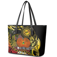 Papua New Guinea 50th Independence Anniversary Leather Tote Bag Independen Stet bilong Papua Niu Gini LT14 - Polynesian Pride