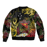 Papua New Guinea 50th Independence Anniversary Sleeve Zip Bomber Jacket Independen Stet bilong Papua Niu Gini LT14 - Polynesian Pride